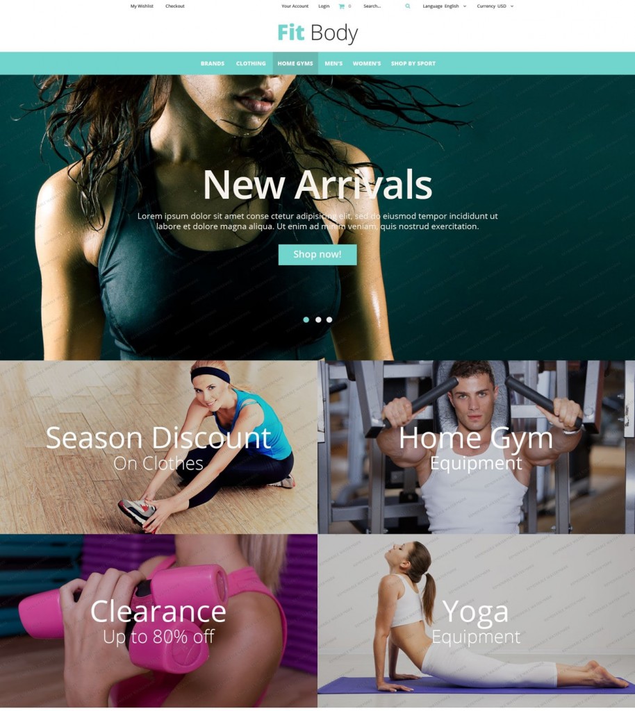 Fitness free Magento theme