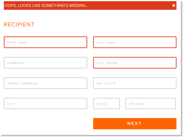 Make sure your users understand what fields are necessary to fill in to proceed